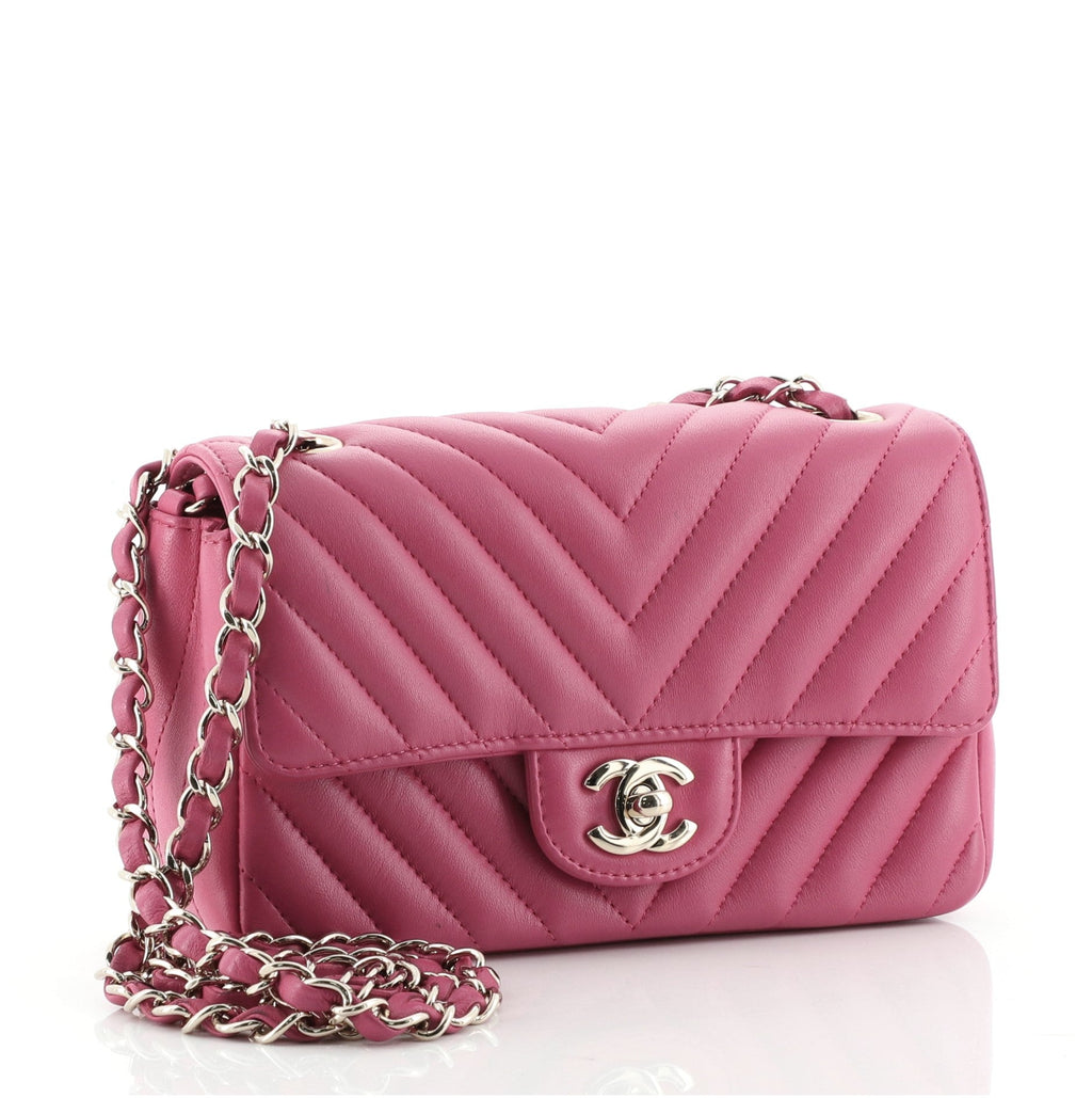 Classic Single Flap Bag Chevron Lambskin Mini