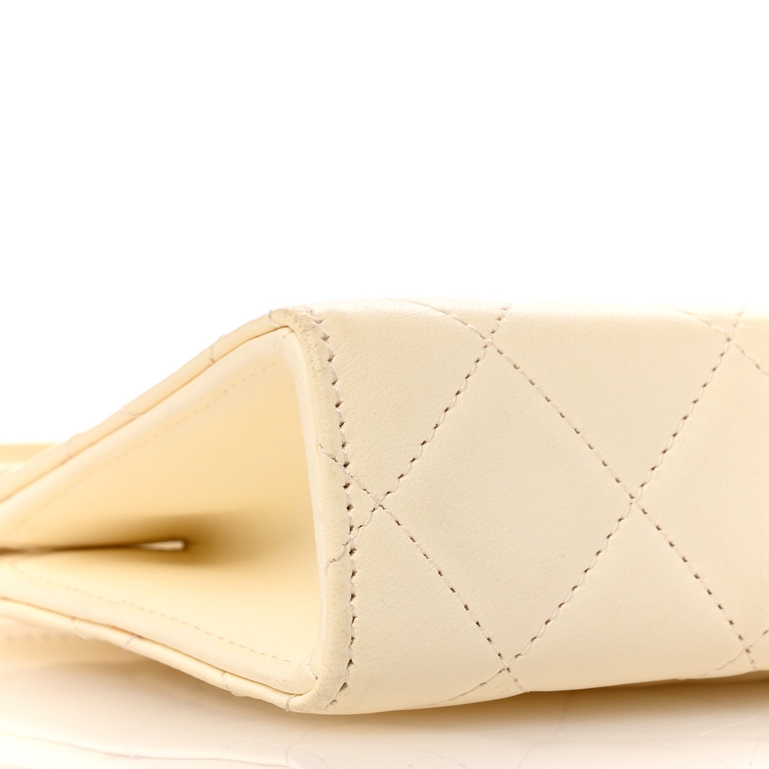 Lambskin Quilted Evening By The Sea Clutch  White