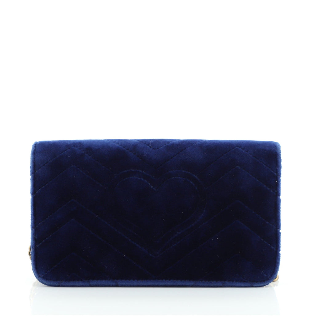 GG Marmont Chain Flap Bag Matelasse Velvet Mini