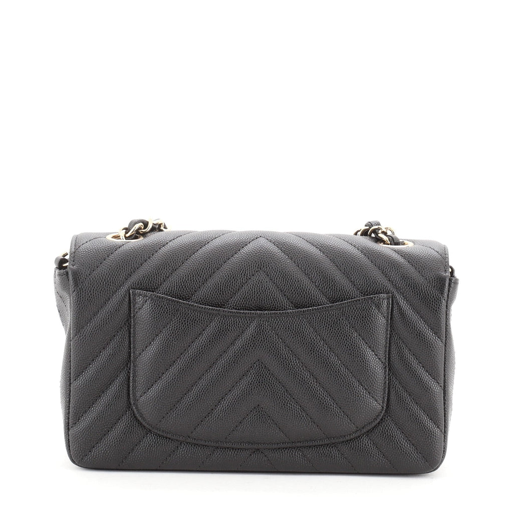 Classic Single Flap Bag Chevron Caviar Mini