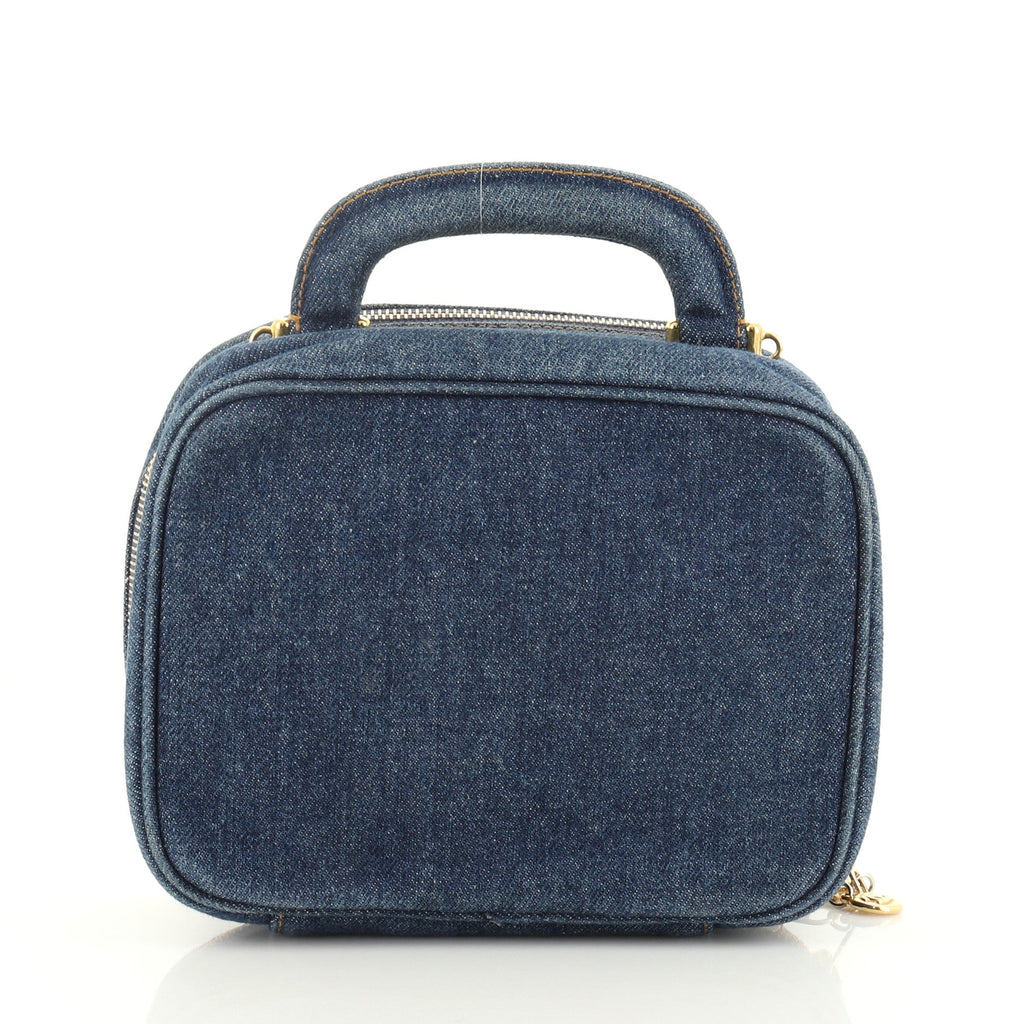 Vintage Timeless Zip Around Vanity Case Denim Mini
