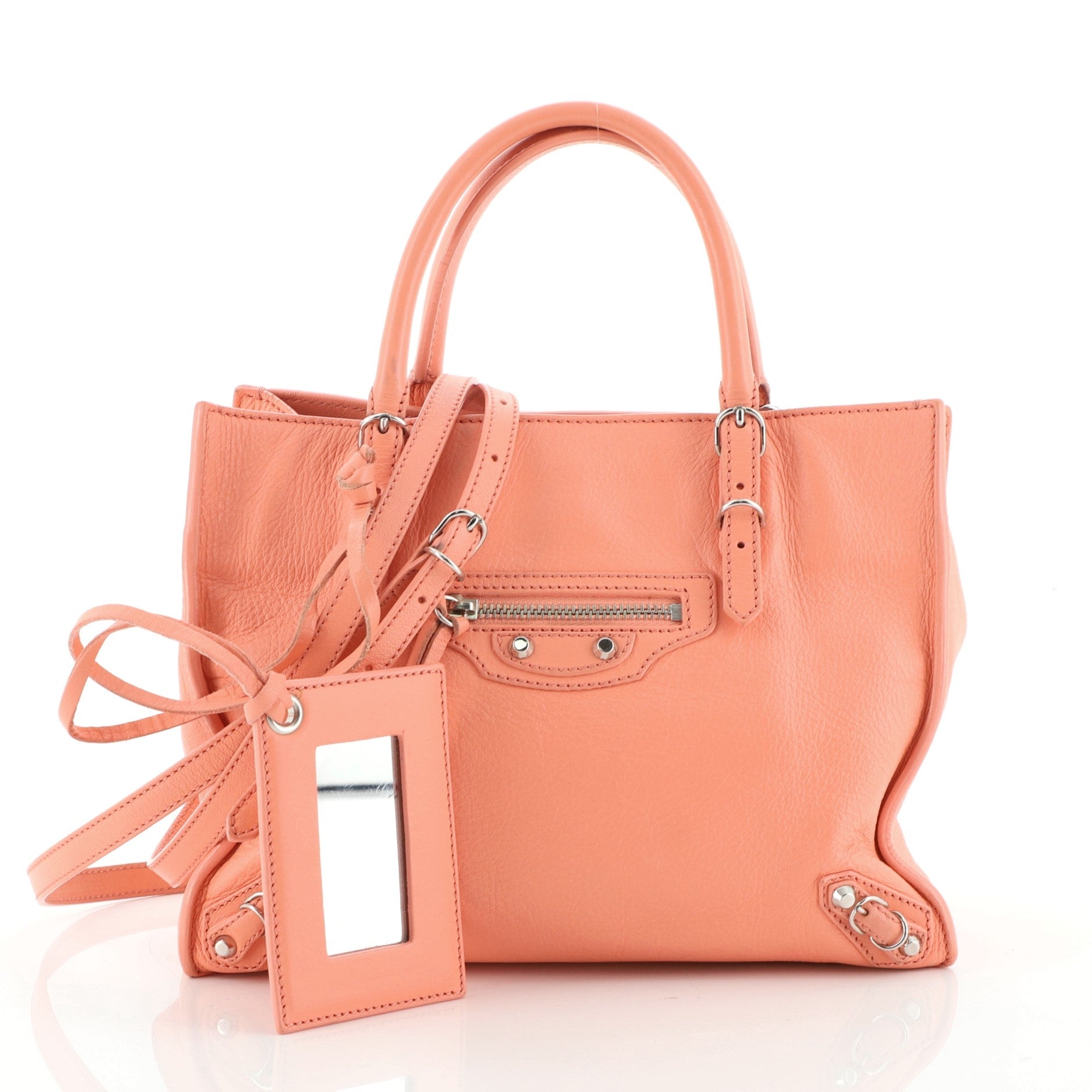 Papier A4 Classic Studs Bag Leather Mini