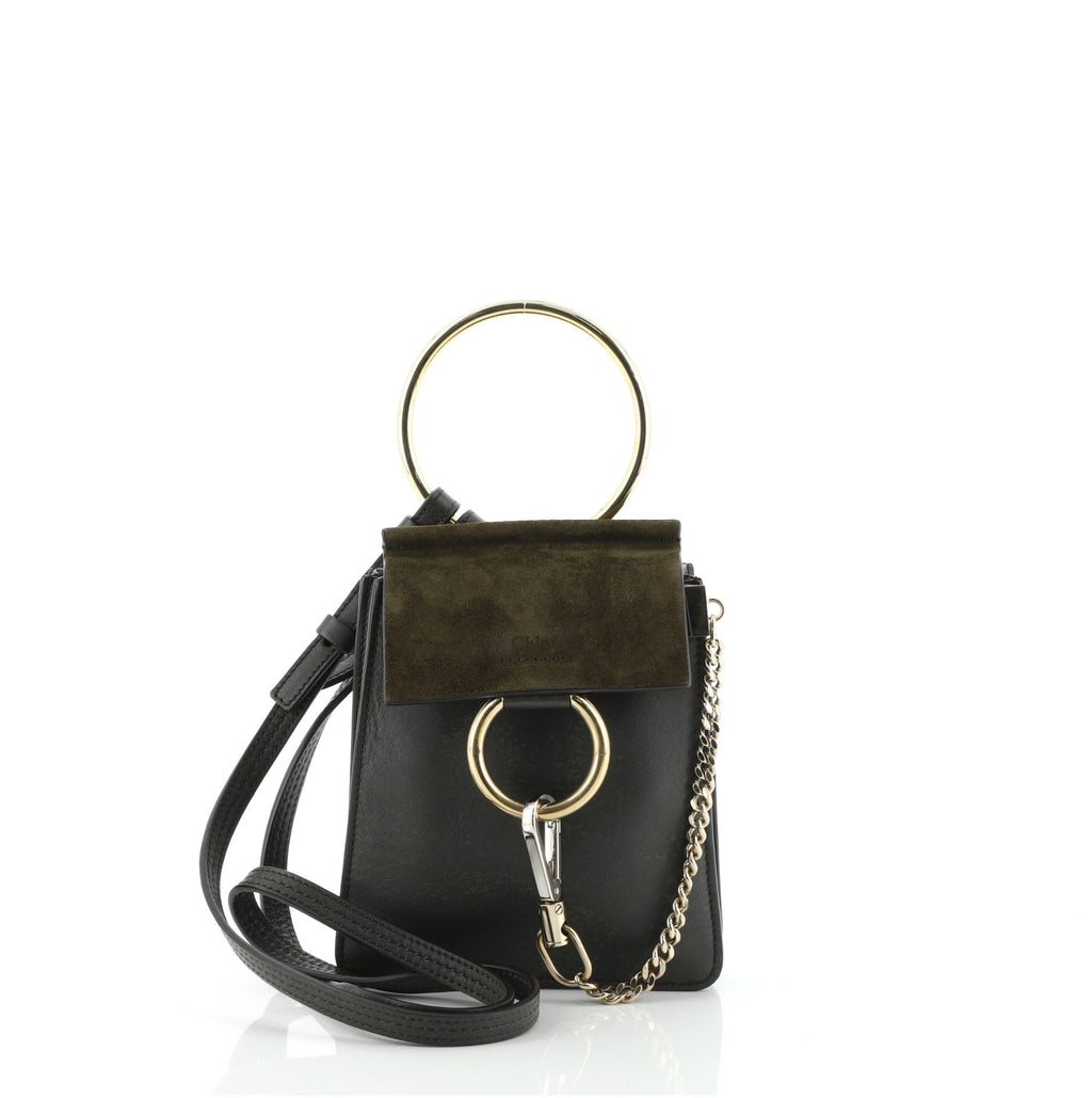 Faye Bracelet Crossbody Bag Leather and Suede Mini