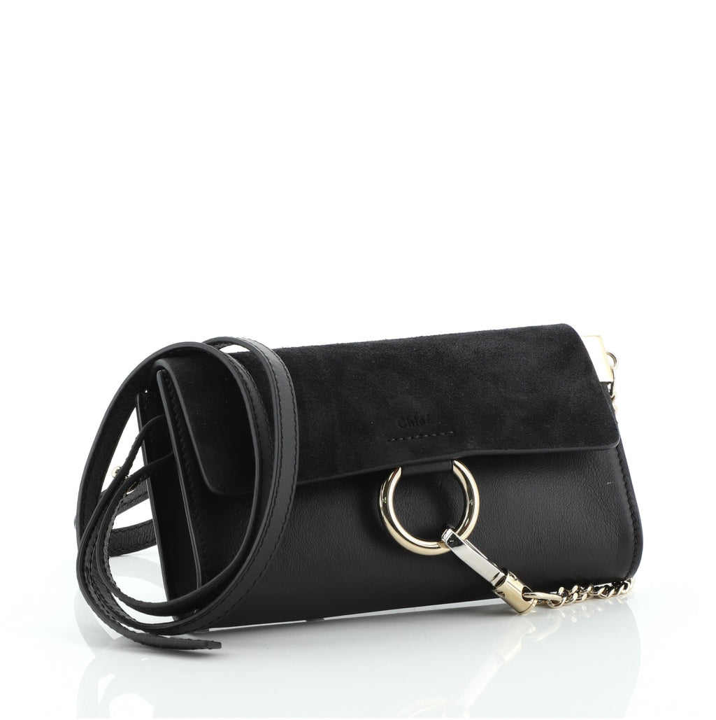 Faye Shoulder Bag Leather and Suede Mini