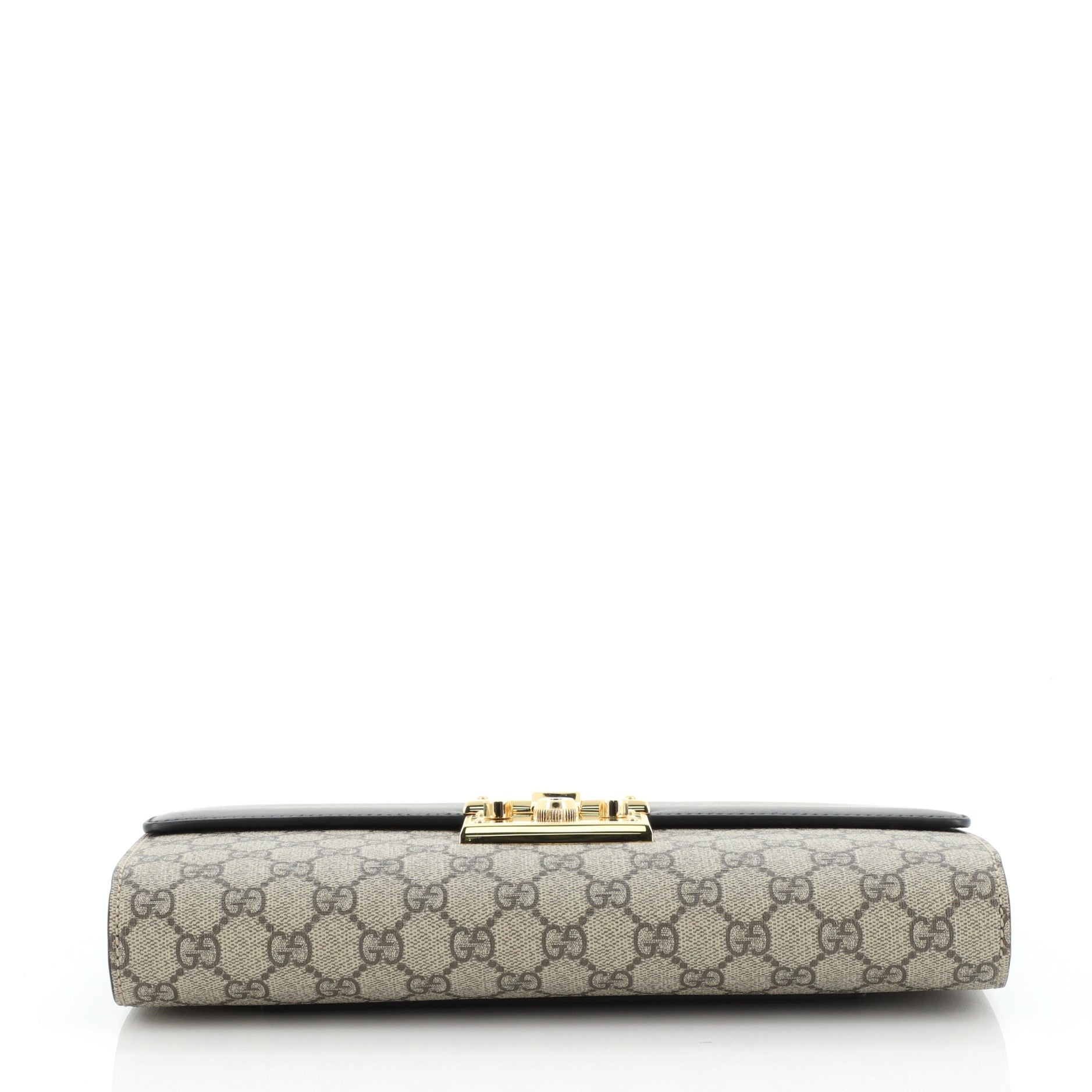 Padlock Clutch GG Canvas and Leather Large