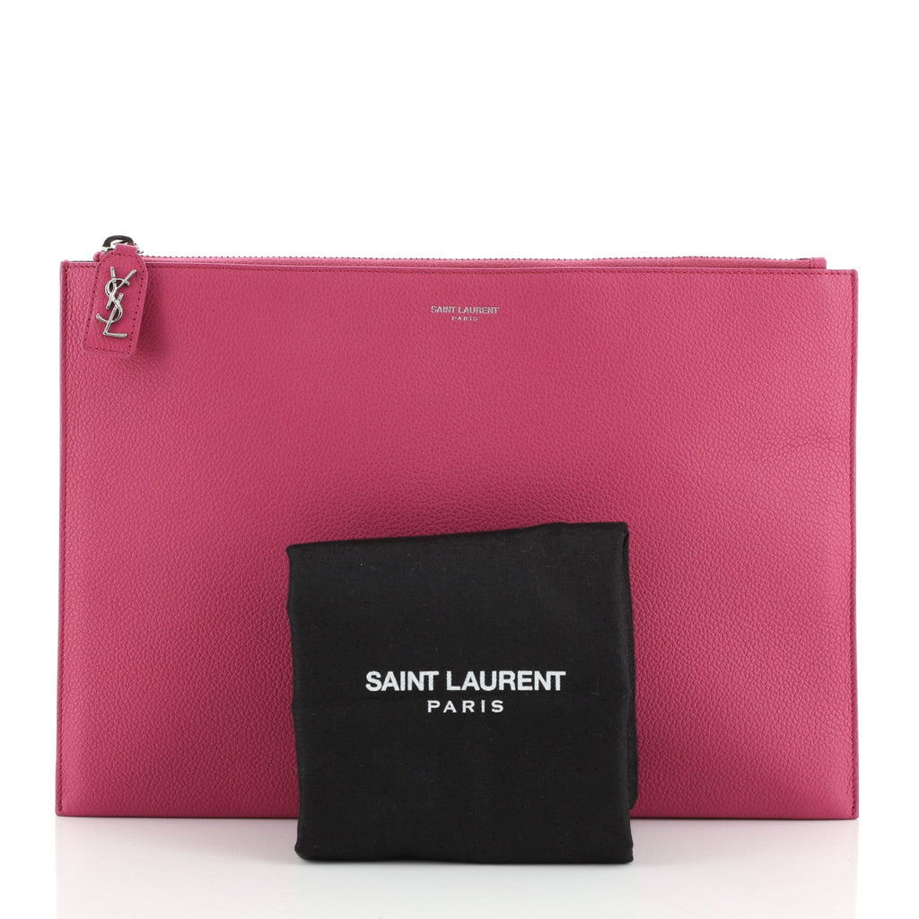 Rive Gauche Zip Clutch Leather Medium