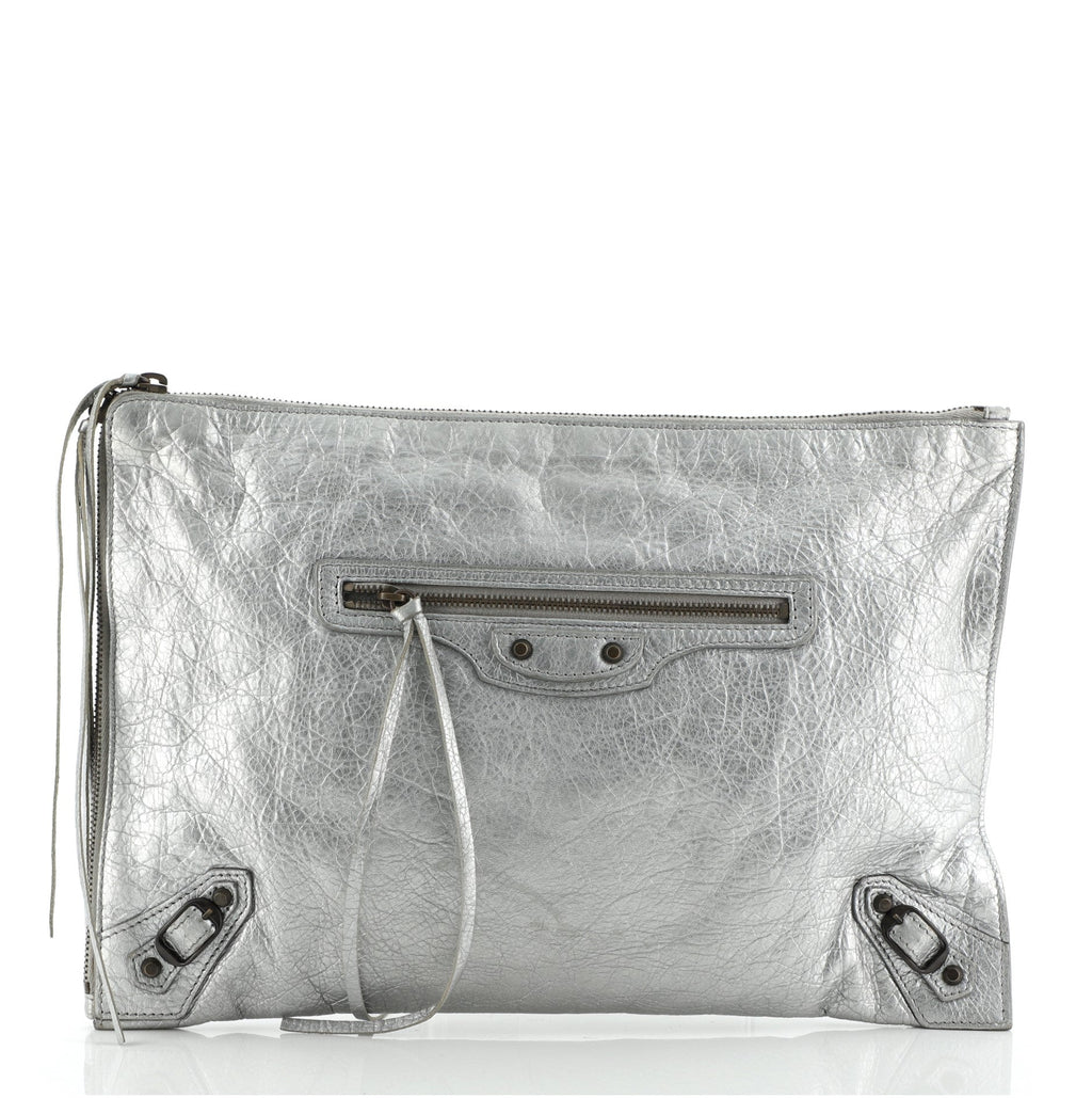 Zip Around Classic Studs Clutch Leather Medium