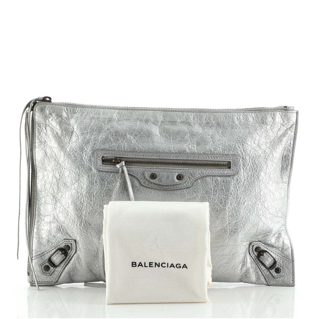 Zip Around Classic Studs Clutch Leather Medium