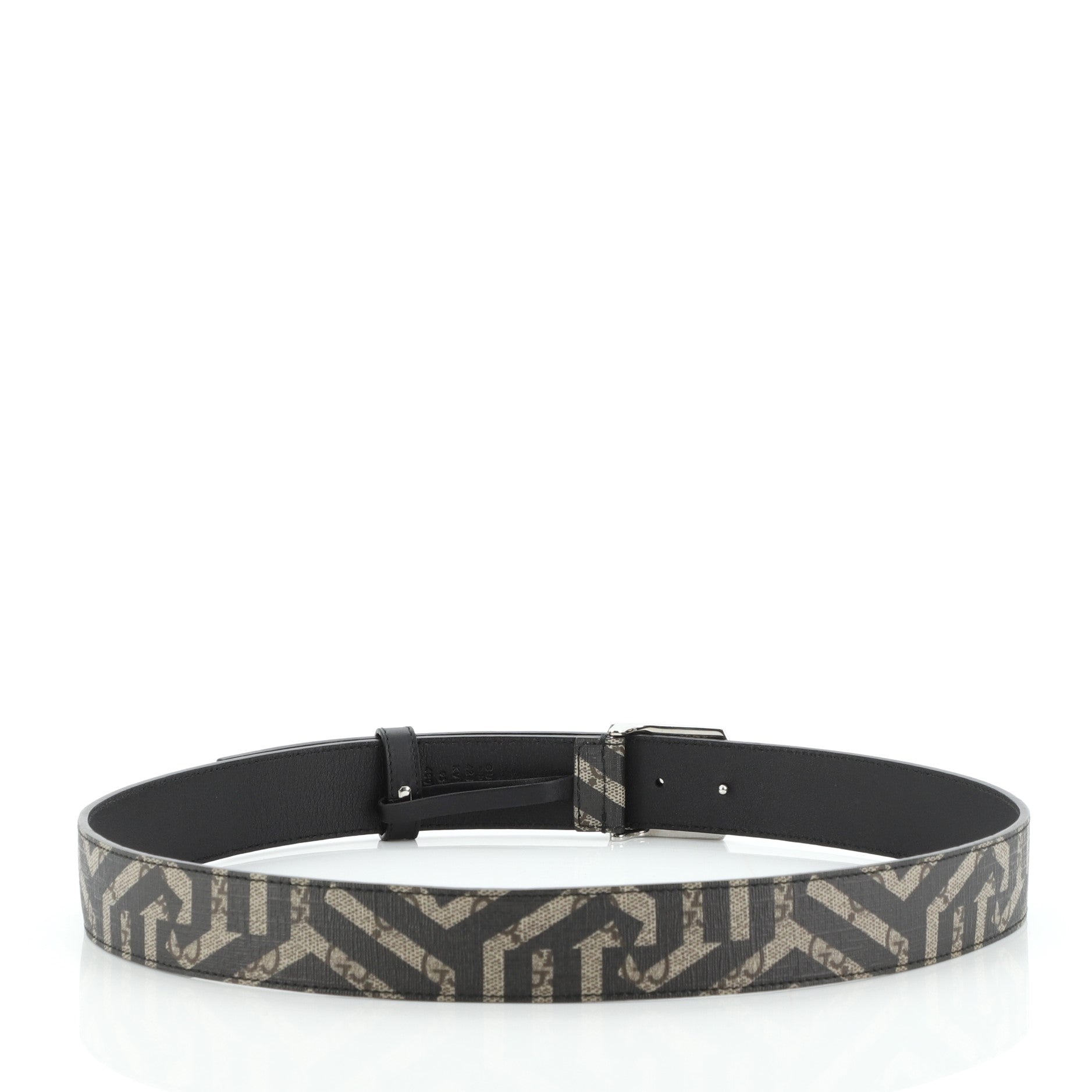 Plate Buckle Belt Caleido Print GG Coated Canvas Wide 95