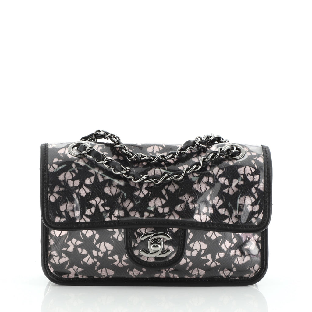 Vintage Classic Single Flap Bag PVC Over Lace Mini