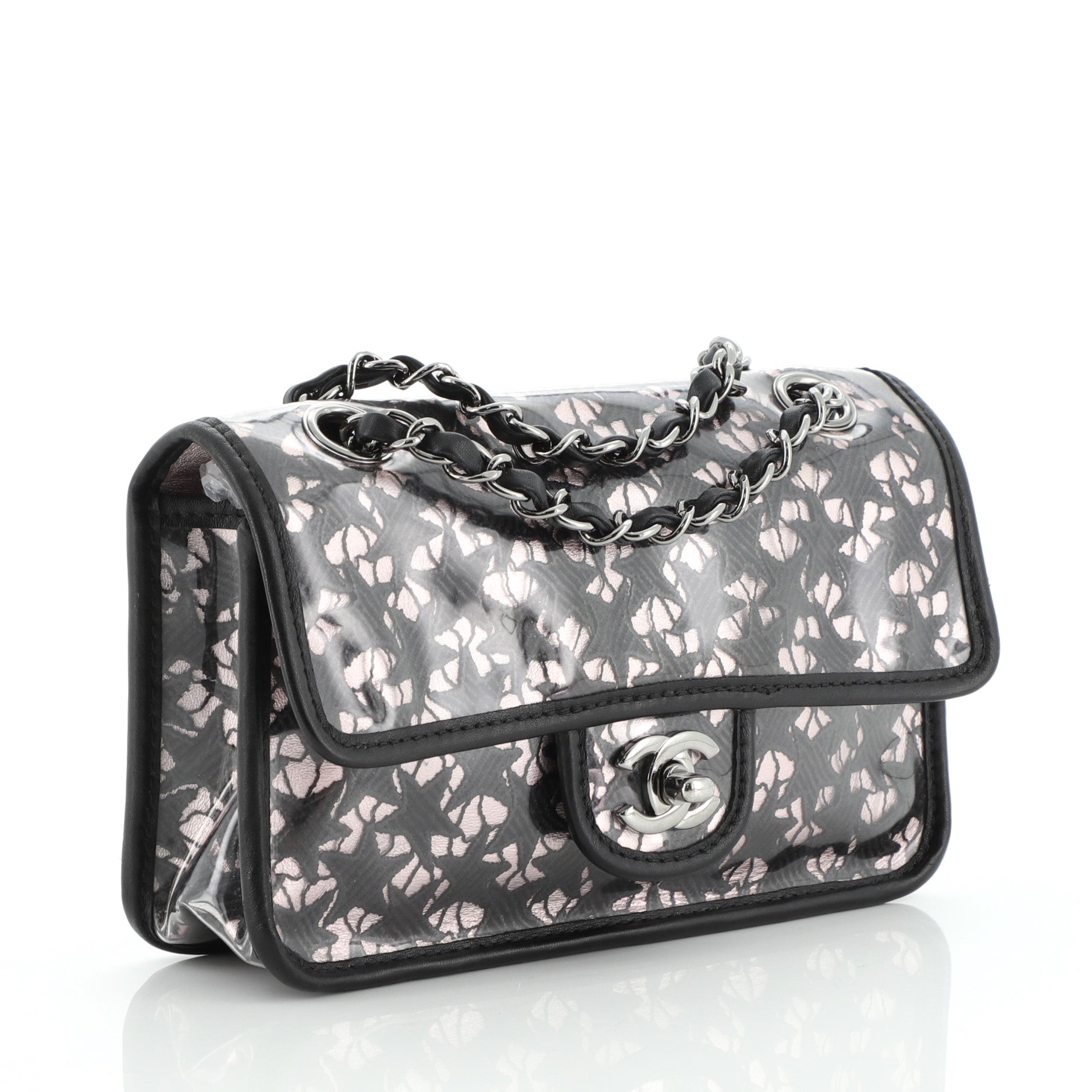 Vintage Classic Single Flap Bag PVC Over Lace Mini