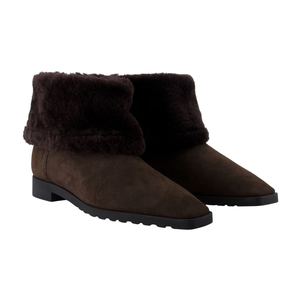 Fold Down Ankle Boots - TOTEME - Leather - Brown