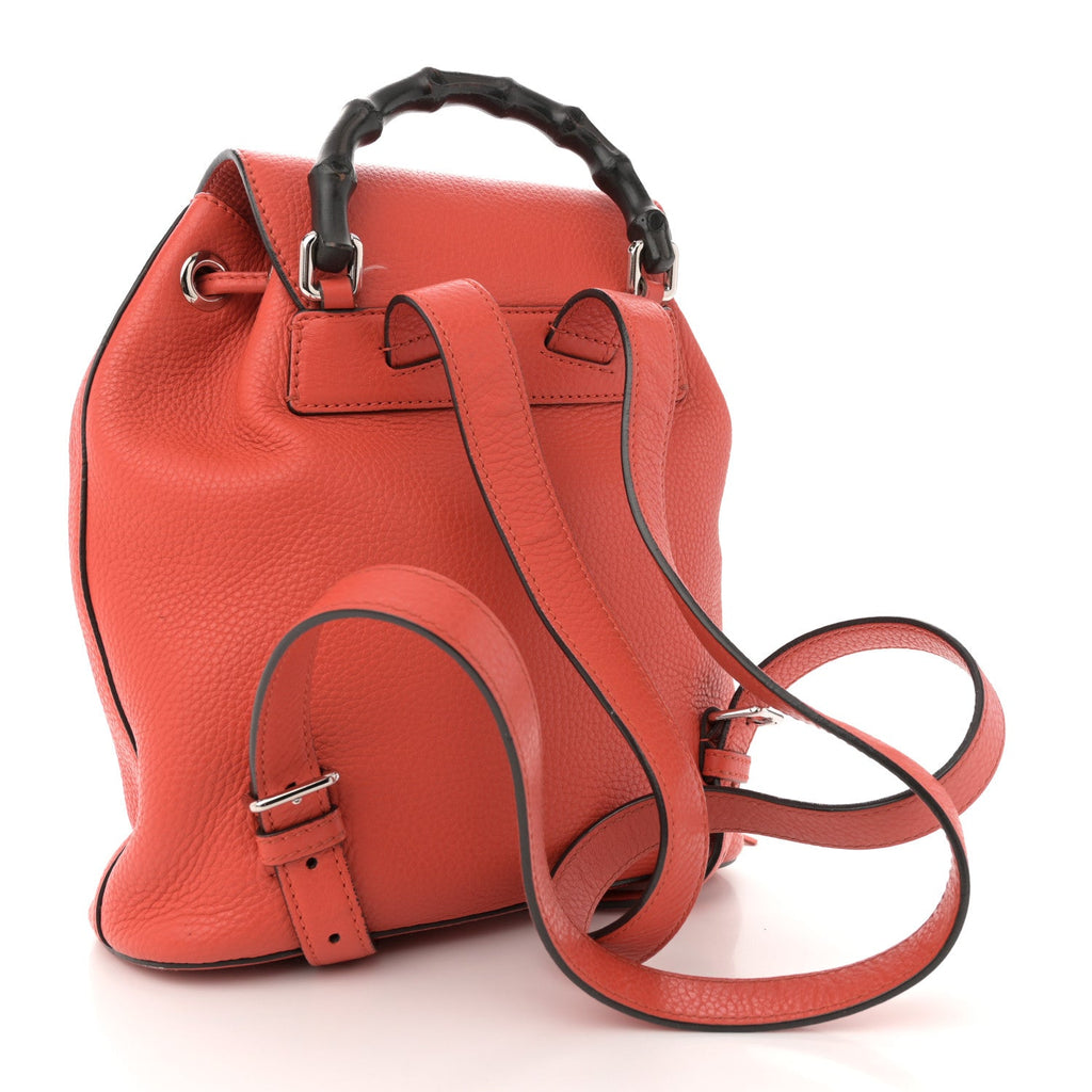 Calfskin Small Bamboo Backpack Orange