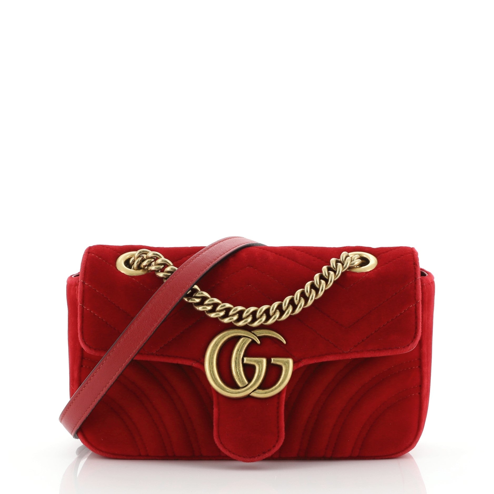 GG Marmont Flap Bag Matelasse Velvet Mini