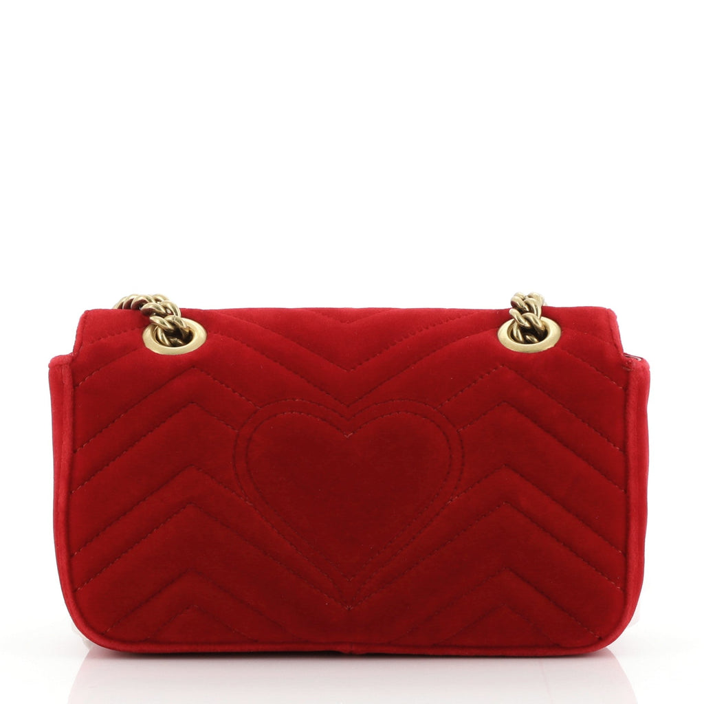 GG Marmont Flap Bag Matelasse Velvet Mini