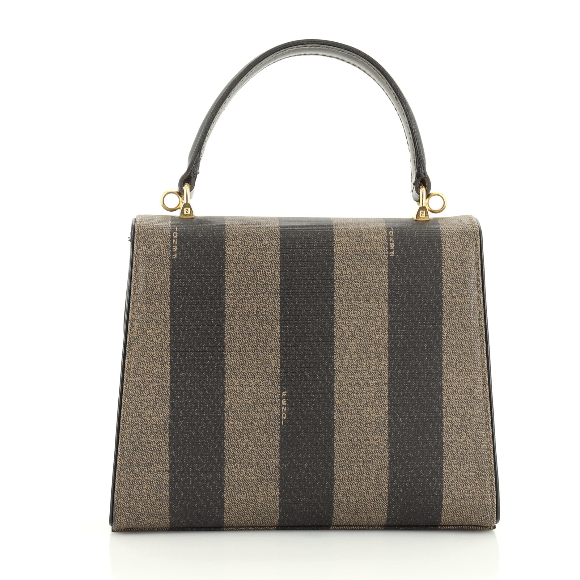 Vintage Top Handle Flap Bag Pequin Coated Canvas Mini