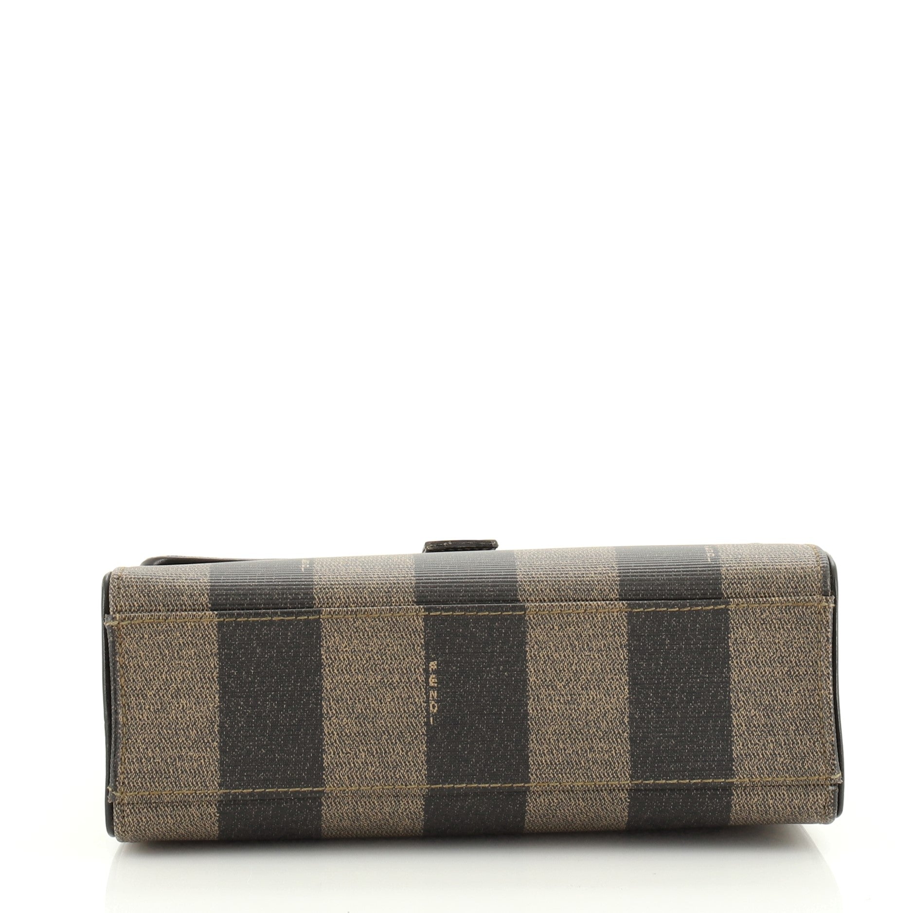 Vintage Top Handle Flap Bag Pequin Coated Canvas Mini