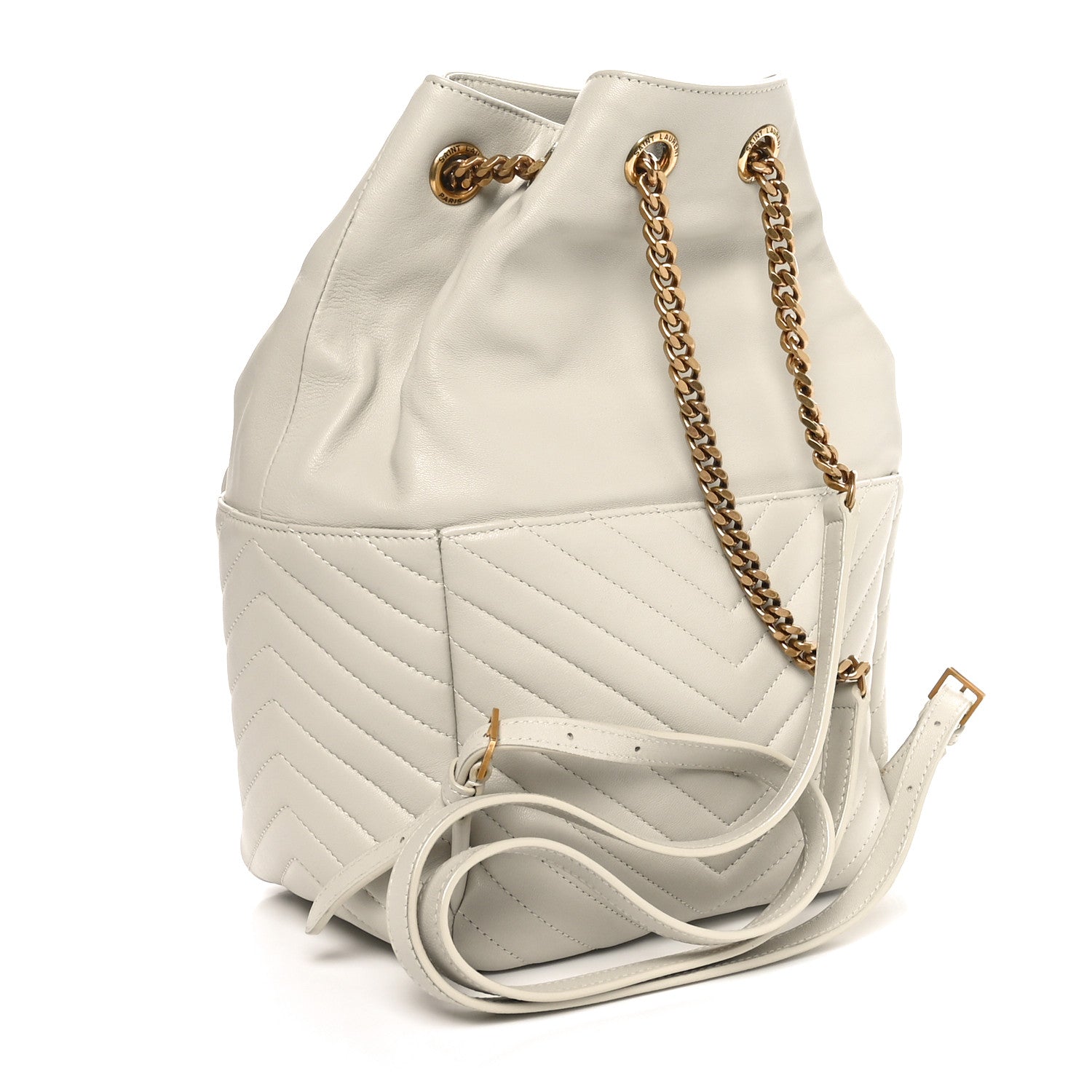 Lambskin Matelasse Monogram Joe Backpack Cream