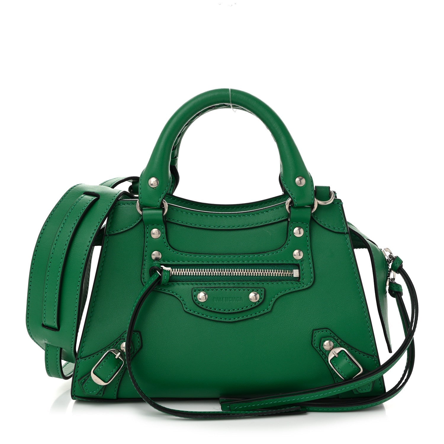 Smooth Calfskin Neo Classic Silver Hardware Mini City Grass Green