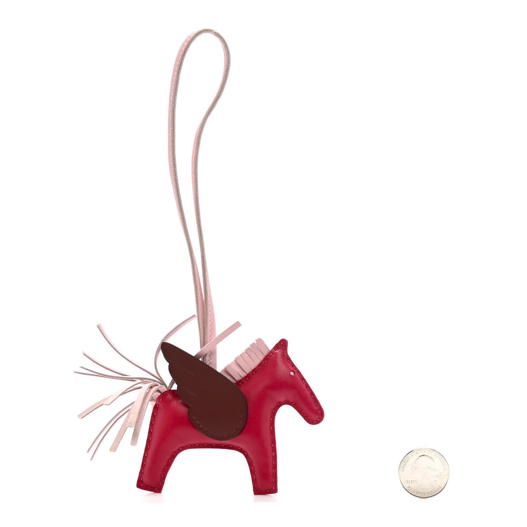 Milo Lambskin Grigri Rodeo Pegase Horse Bag Charm PM Framboise Rose Sakura Rouge Sellier