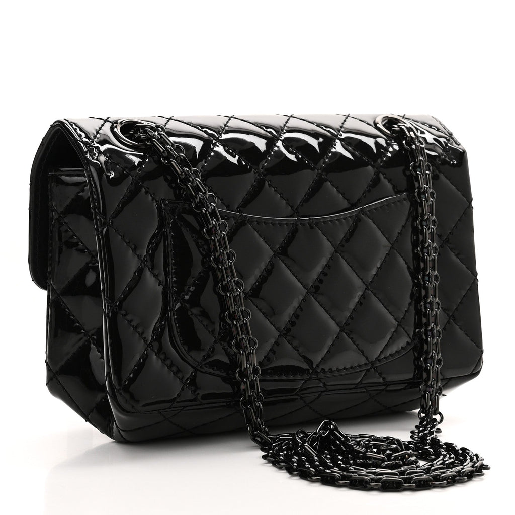 Patent Calfskin Quilted 2.55 Reissue Mini Flap So Black