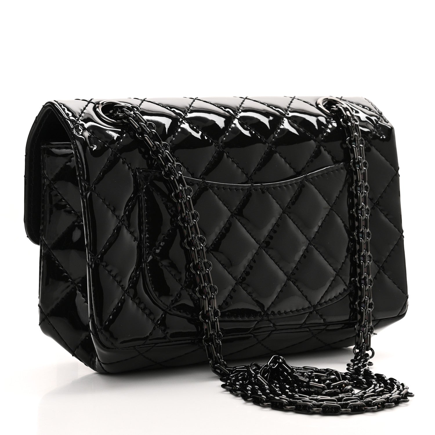Patent Calfskin Quilted 2.55 Reissue Mini Flap So Black