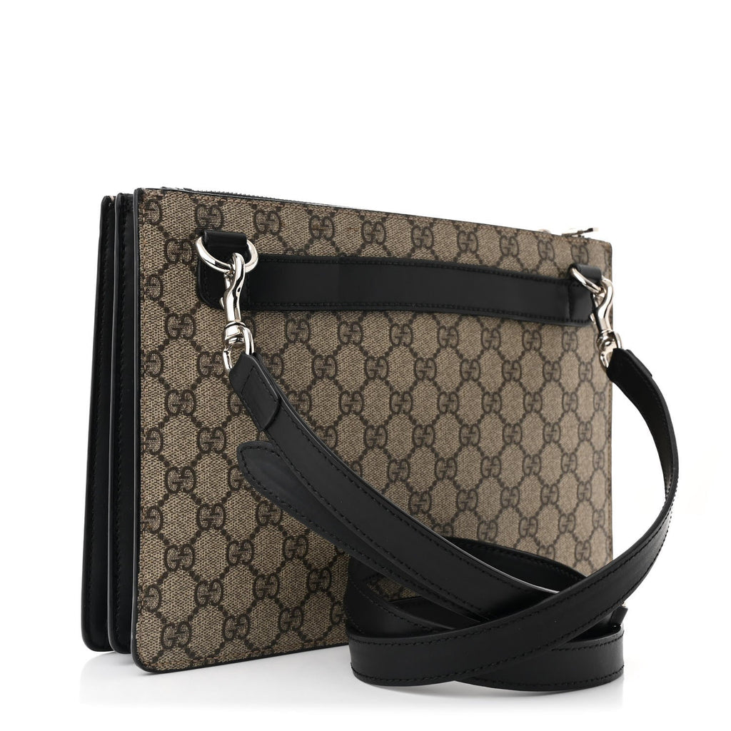 GG Supreme Monogram Signature Messenger Bag Black