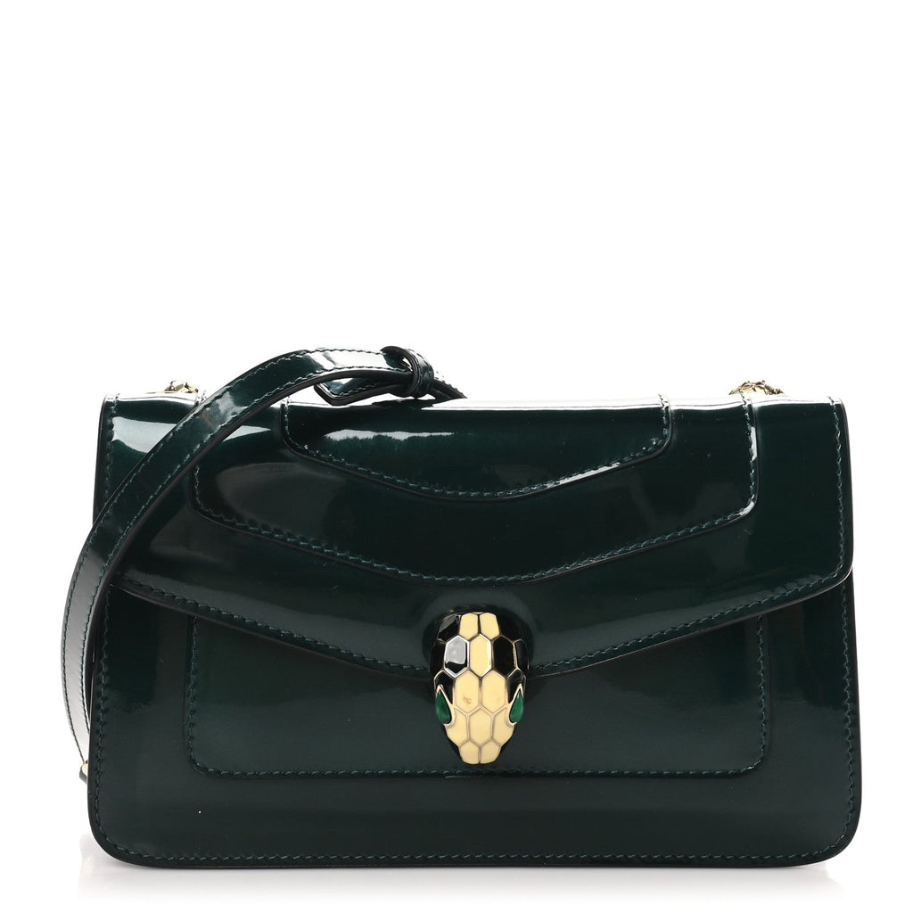 Patent Serpenti Forever Crossbody Emerald