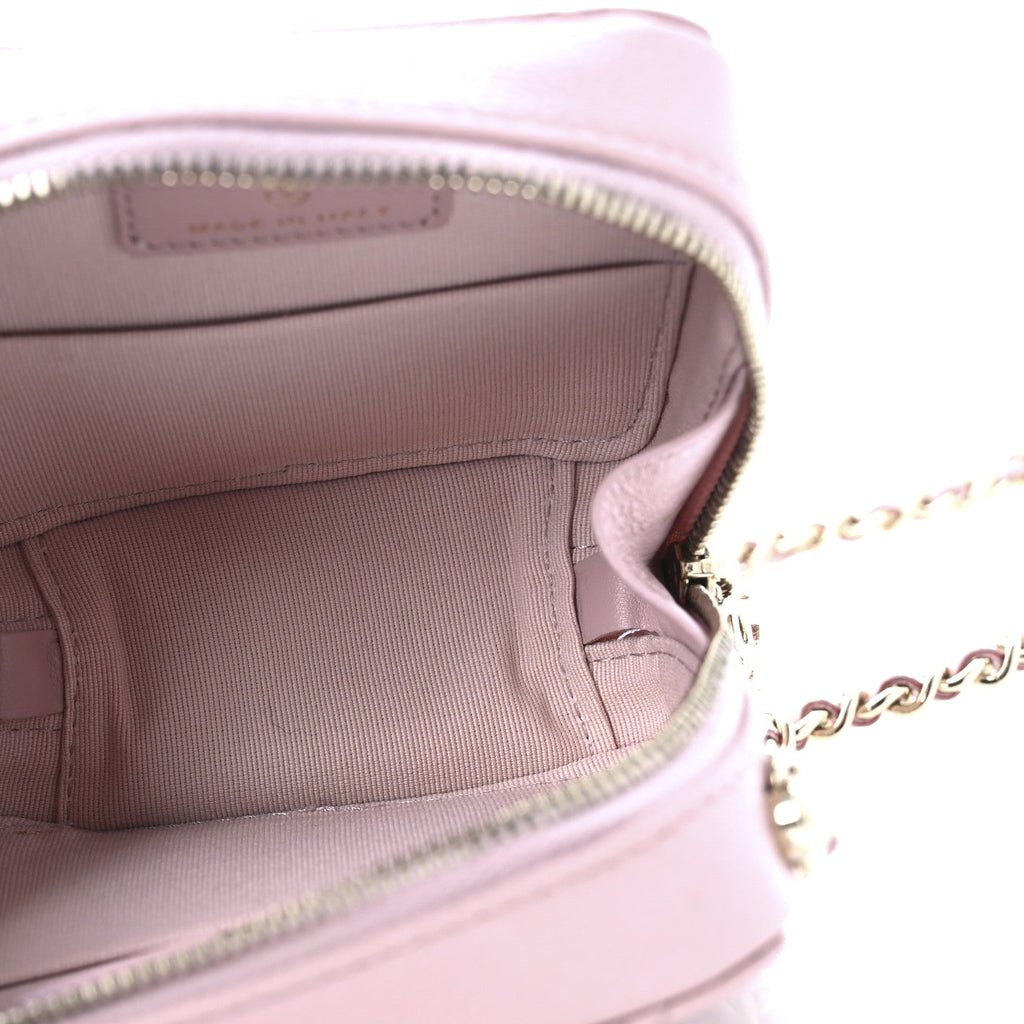 Caviar Quilted Clutch With Chain Light Pink