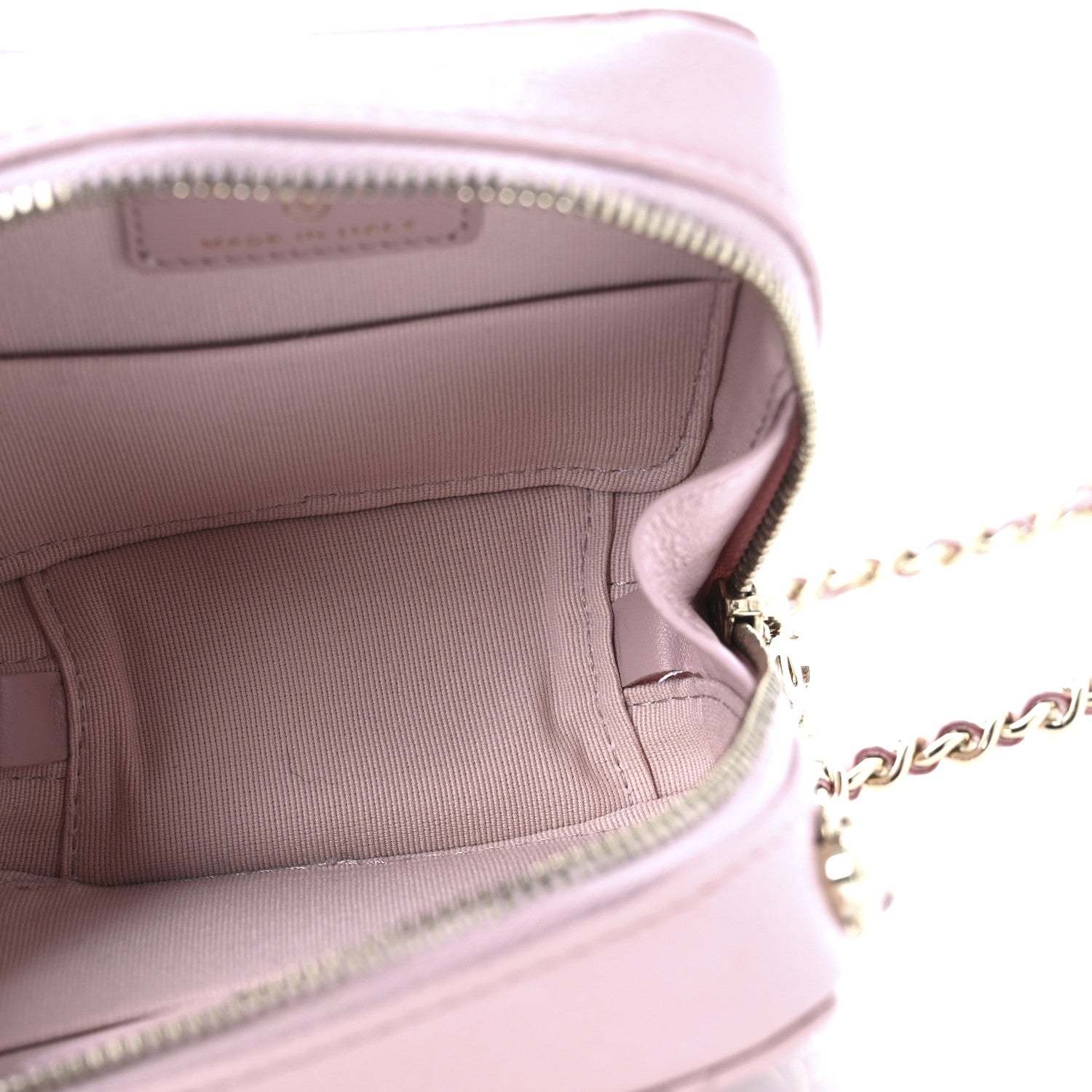 Caviar Quilted Clutch With Chain Light Pink