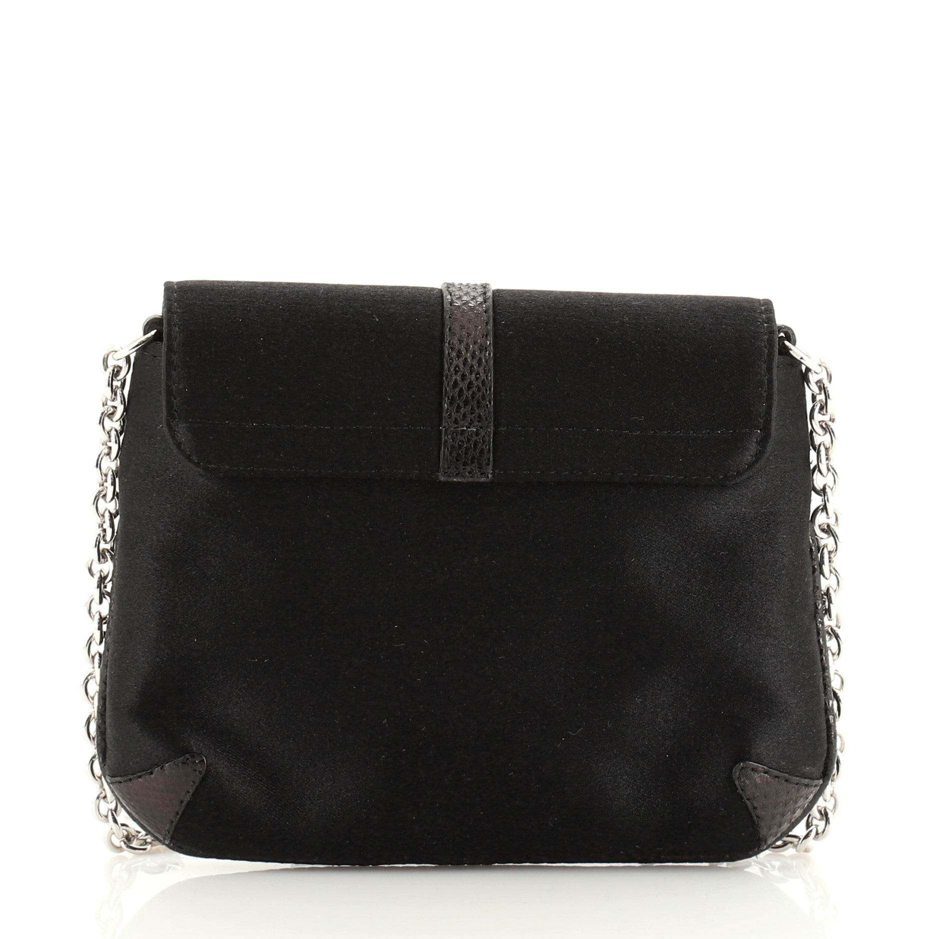 Interlocking G Chain Crossbody Bag Satin with Python Embossed Leather Mini