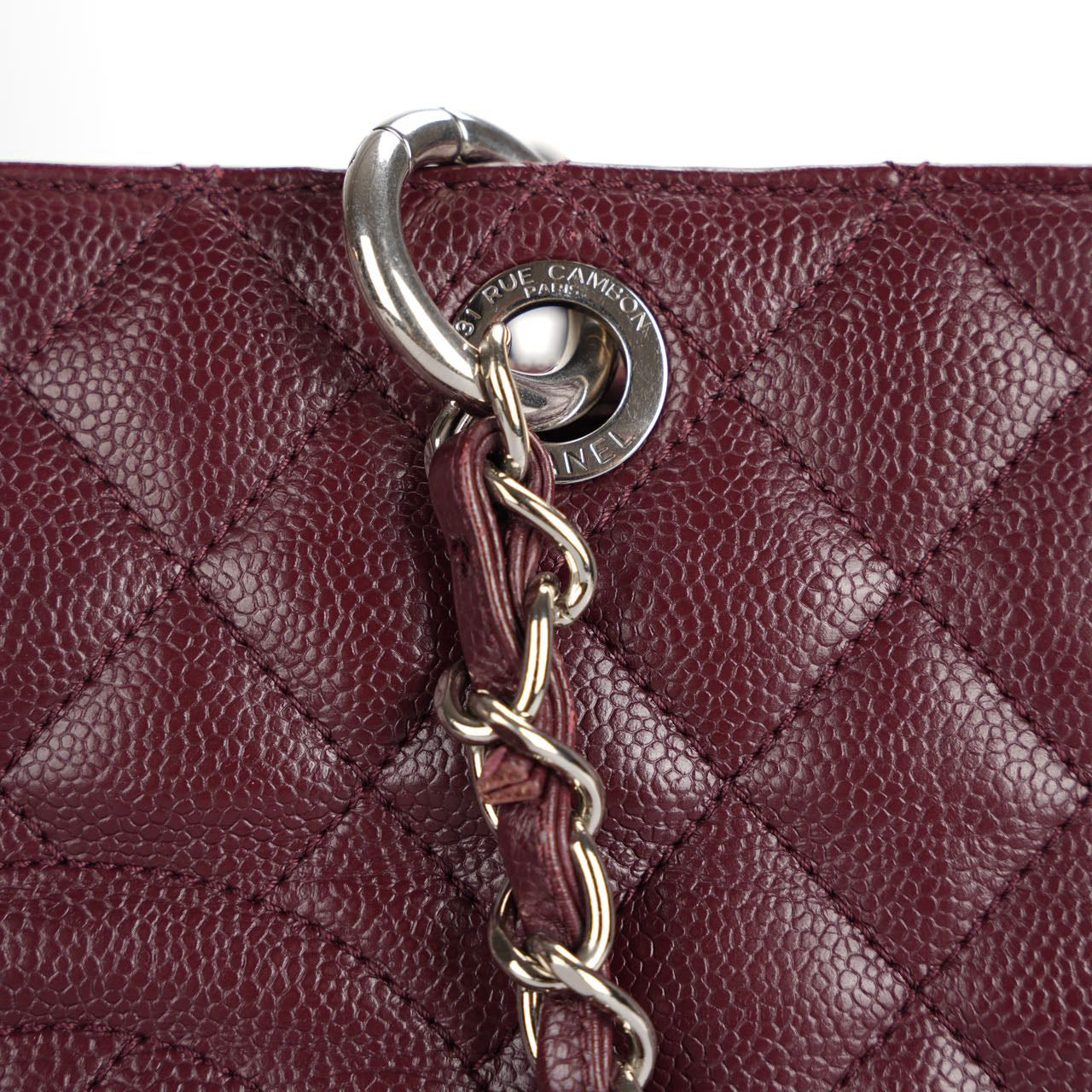 Chanel shopping Tote Burgundy medium Cavier Leather