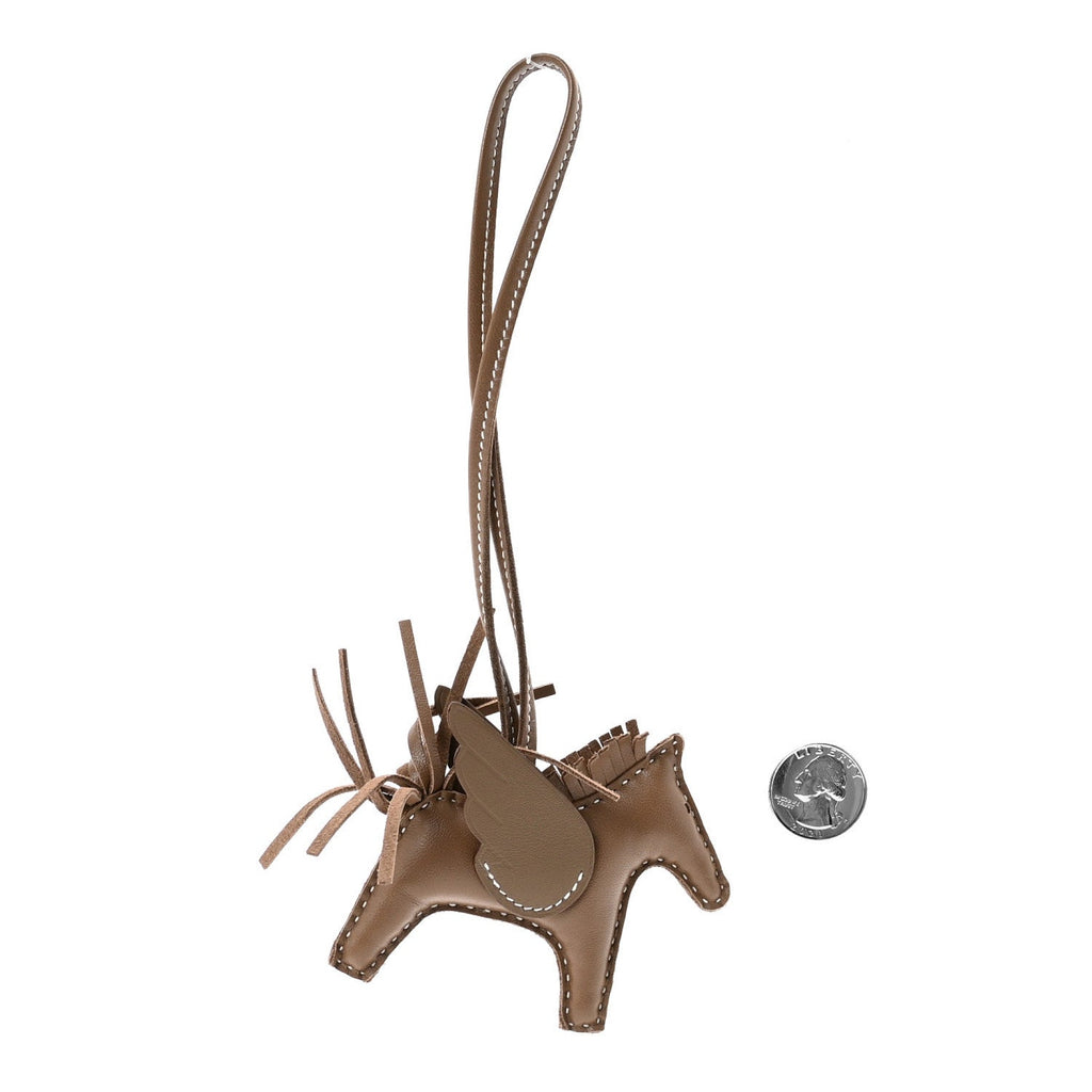Milo Lambskin Grigri Rodeo Pegase Horse Bag Charm PM Etoupe