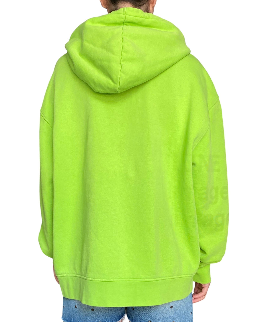 Acne Studios Lime Green Oversized Logo Hoodie - XS