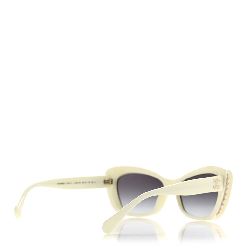 Acetate Pearl Cat Eye CC Sunglasses 5481-H White