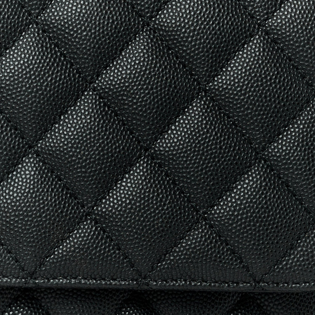 Caviar Quilted Small Coco Chain Handle Flap Black