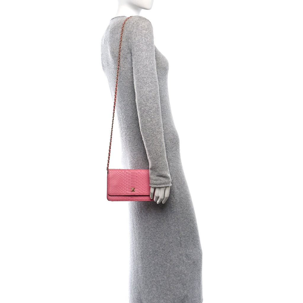 Snakeskin Wallet On Chain WOC Pink
