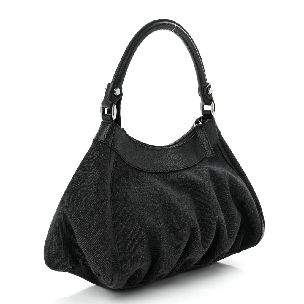 Monogram Medium D Gold Ring Hobo Black