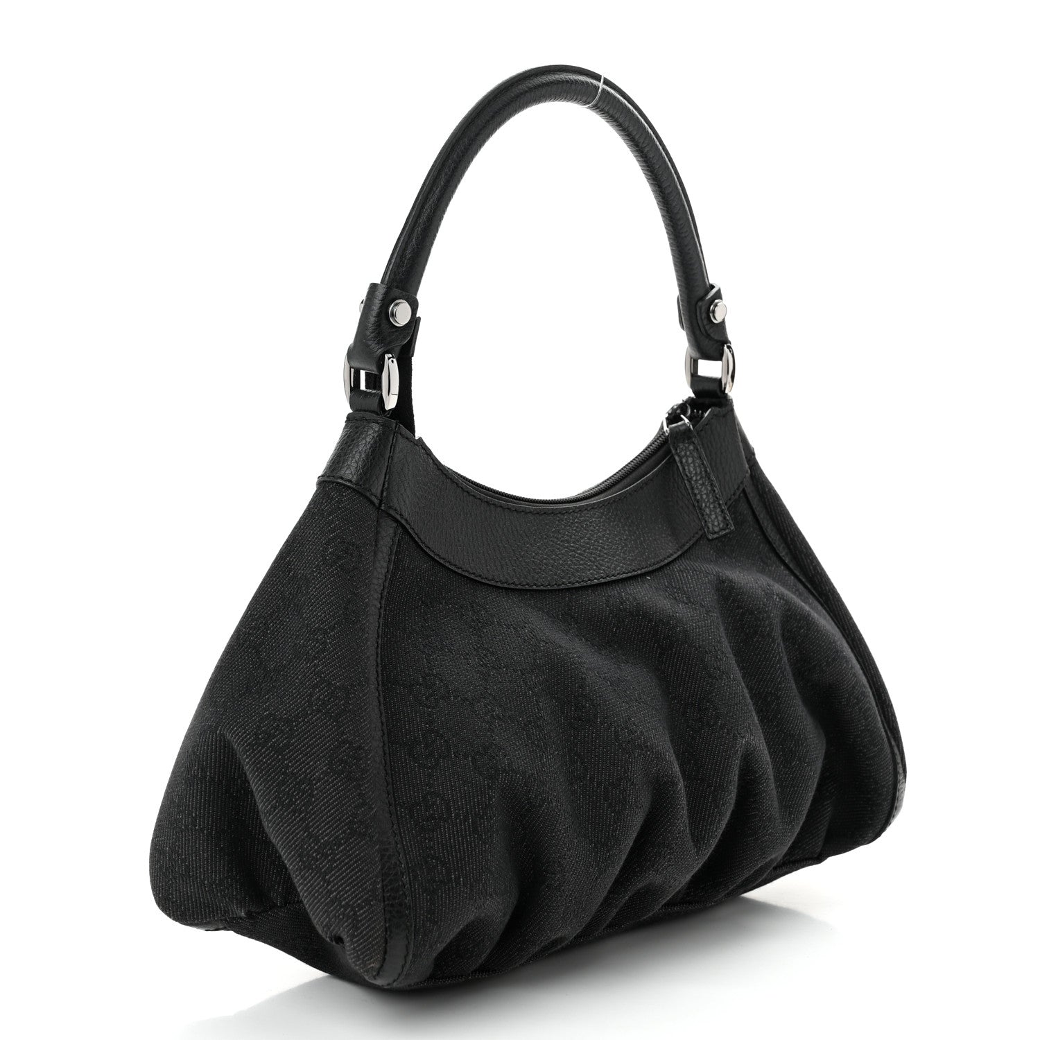 Monogram Medium D Gold Ring Hobo Black