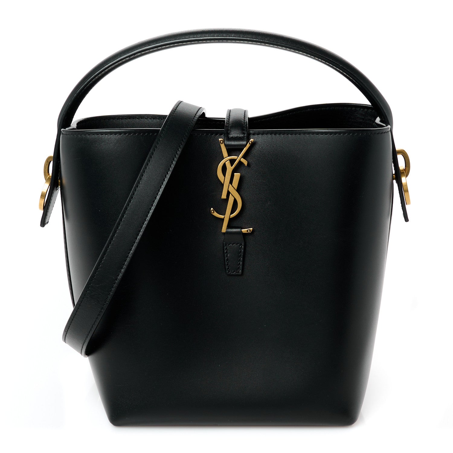 Shiny Calfskin Le 37 Mini Bucket Bag Black