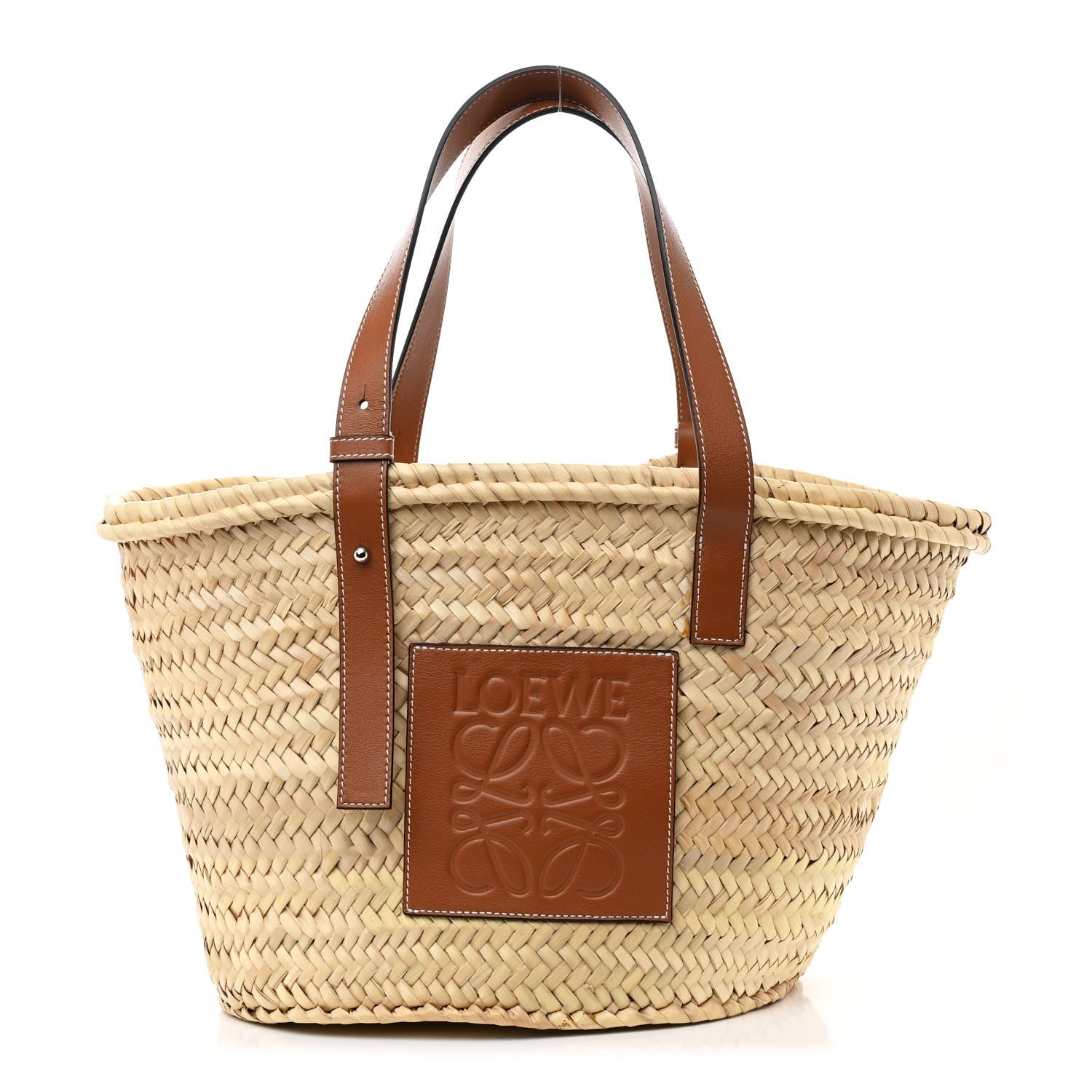Raffia Medium Basket Tote Bag Natural Tan