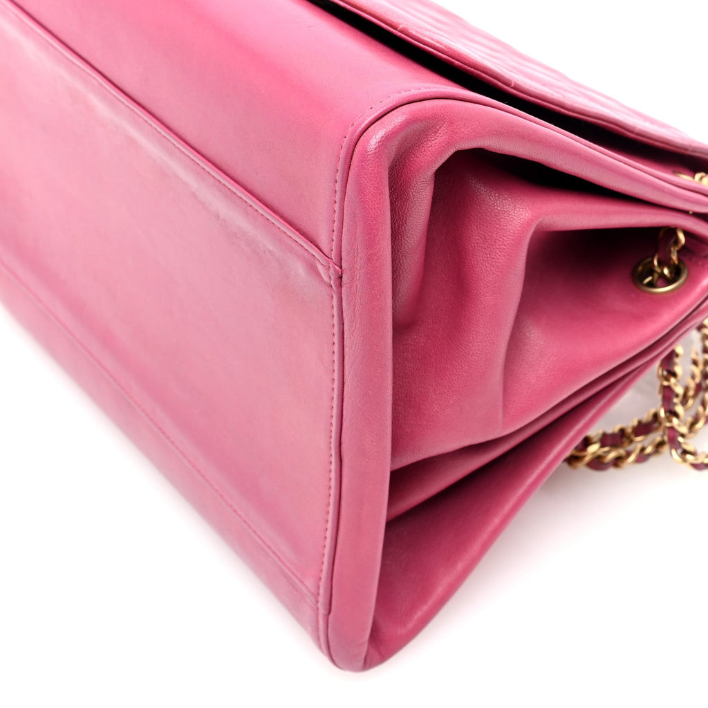 Lambskin Chocolate Bar Accordion Reissue Flap Pink