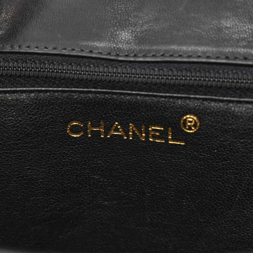 Quilted CC Tassel Flap Bag Black