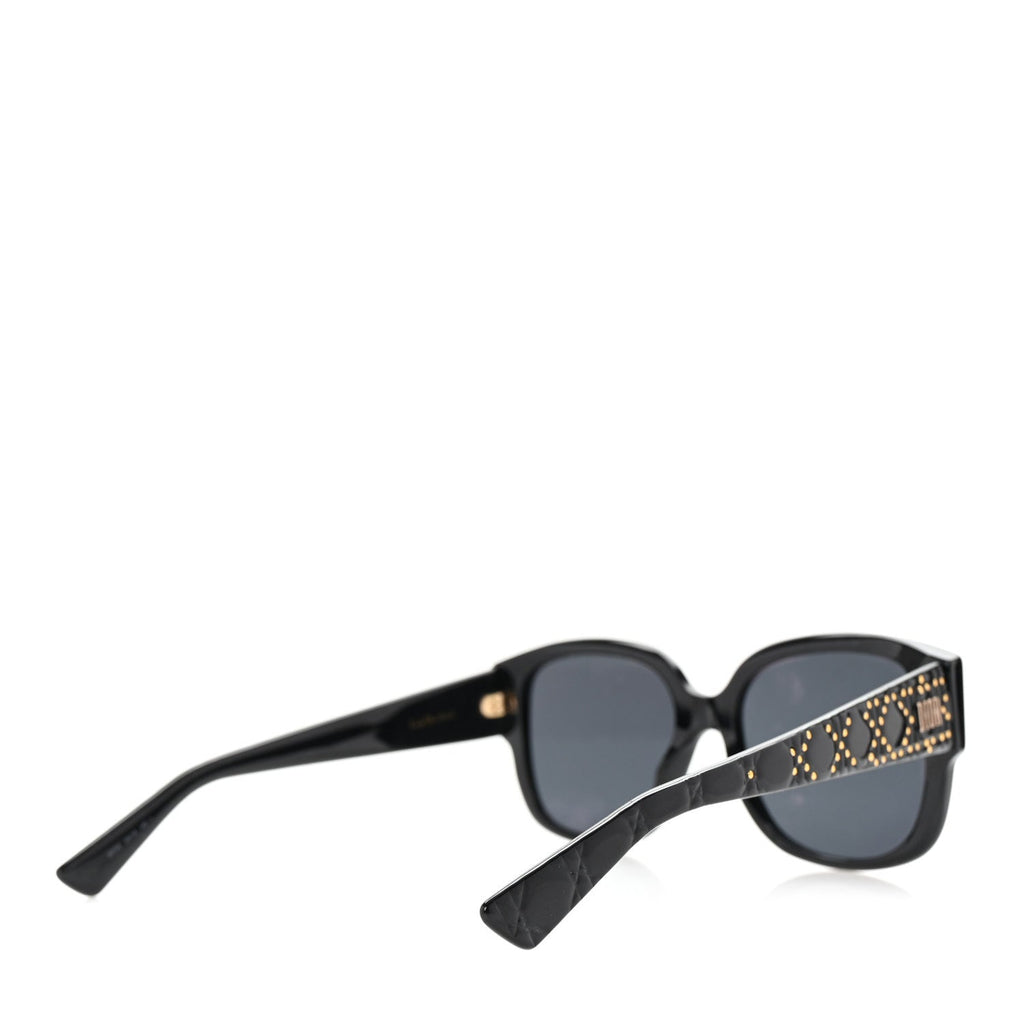 Acetate Cannage Lady Dior Studs 5 Sunglasses Black