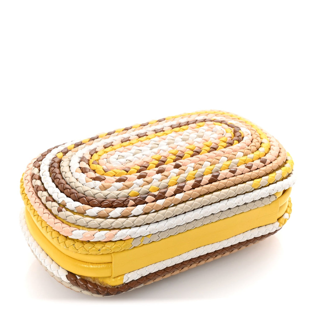 Nappa Intrecciato Braided Knot Clutch Multicolor