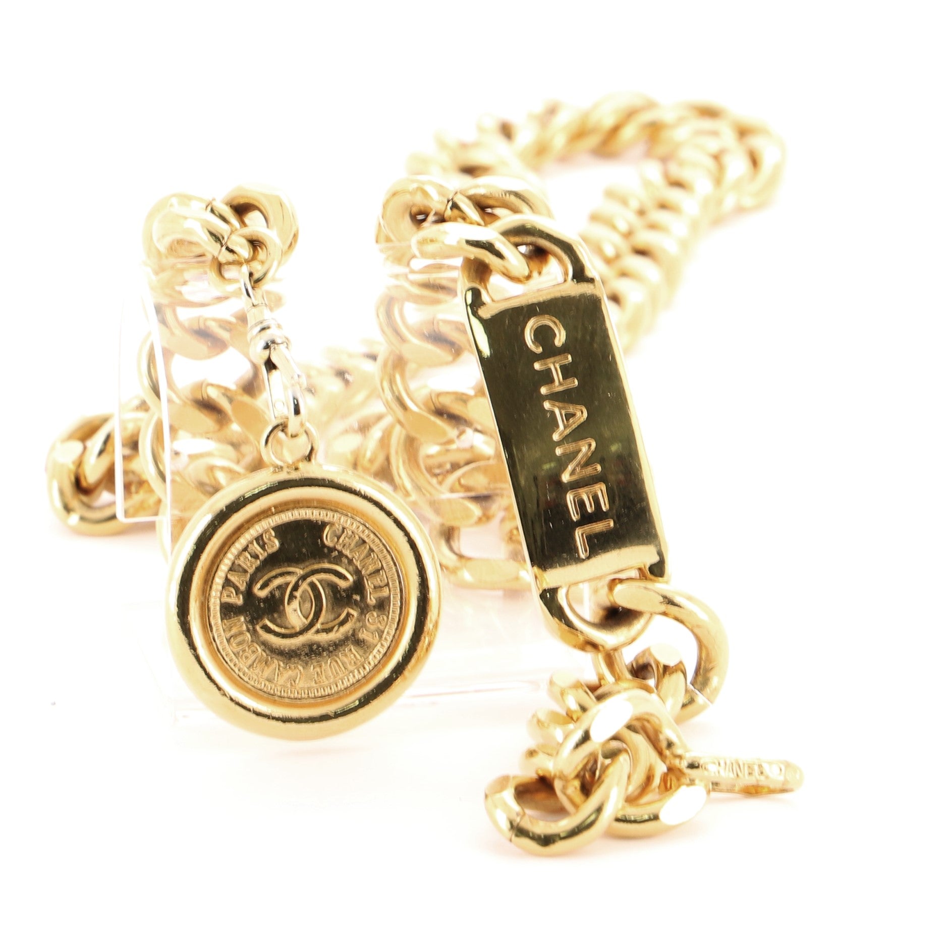 Vintage Medallion Chain Belt Metal 90