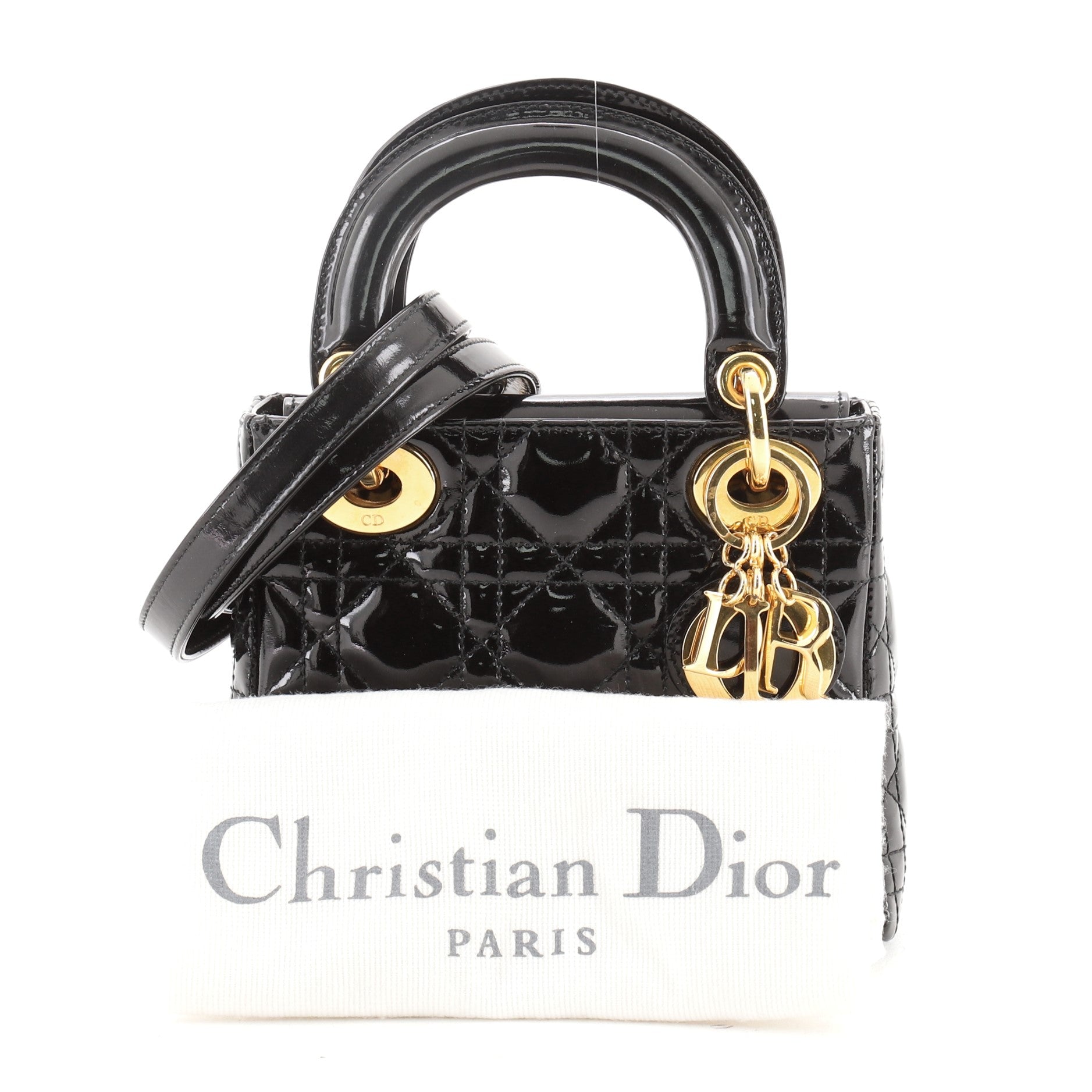 Lady Dior Bag Cannage Quilt Patent Mini