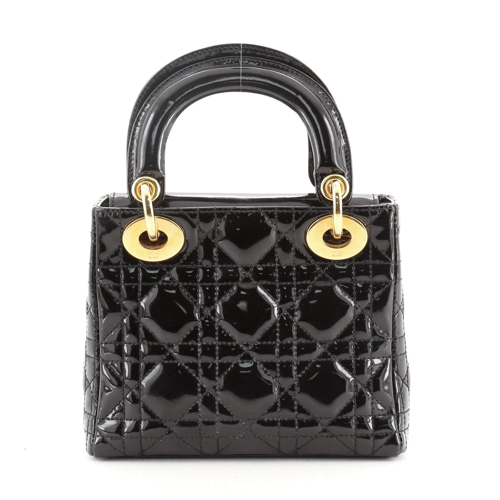 Lady Dior Bag Cannage Quilt Patent Mini
