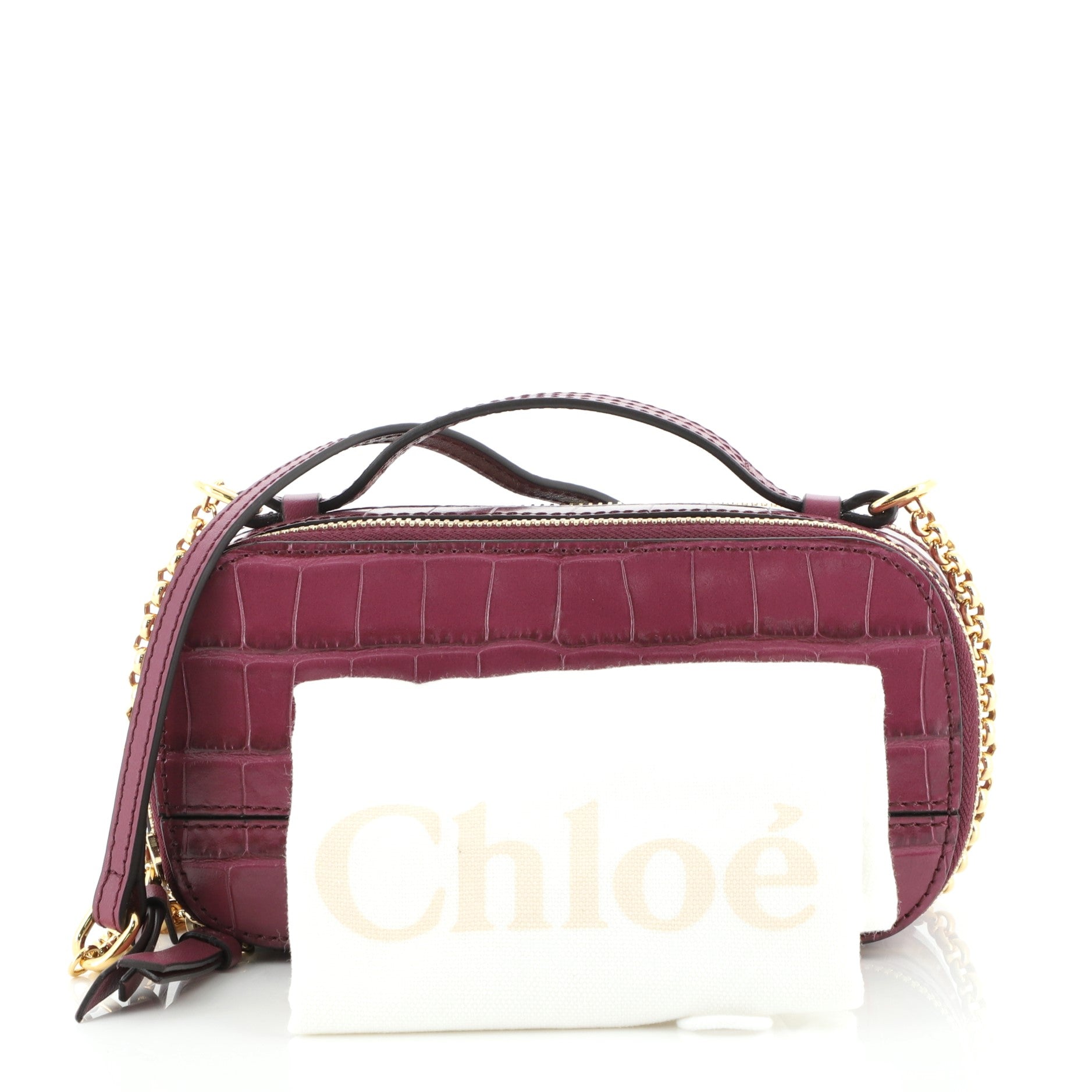C Vanity Bag Crocodile Embossed Leather Mini