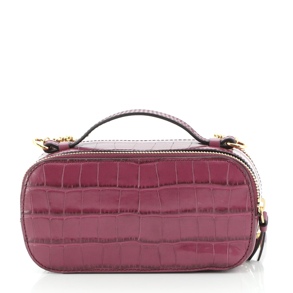 C Vanity Bag Crocodile Embossed Leather Mini